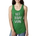 thumbnail image 1 of Not Today Satan Funny Witty Inspirational/Christian Ladies Racerback Tank Top, Kelly, Small, 1 of 2