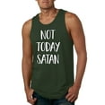thumbnail image 1 of Not Today Satan Funny Witty Inspirational/Christian Mens Graphic Tank Top, Forest Green, 2XL, 1 of 2