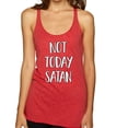 thumbnail image 1 of Not Today Satan Funny Witty Inspirational/Christian Tri-Blend Racerback Tank Top, Vintage Red, Large, 1 of 2