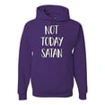 thumbnail image 1 of Not Today Satan Funny Witty Inspirational/Christian Unisex Graphic Hoodie Sweatshirt, Purple, 2XL, 1 of 2