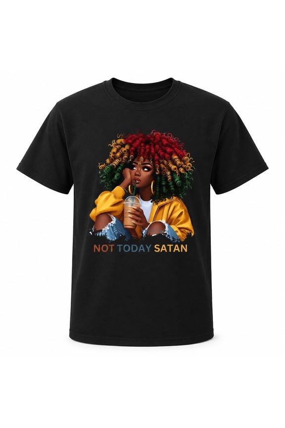 Not Today Satan Graphic T-Shirt, Unisex Classic Fit Short Sleeve Tee