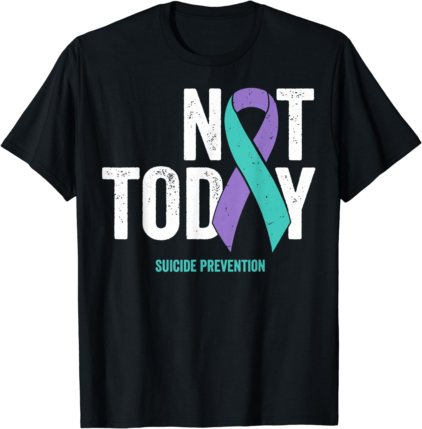 Not Today Tshirt Purple Teal Ribbon Suicide Prevention T-Shirt ...
