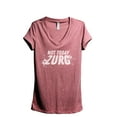 thumbnail image 1 of Not Today Zurg Women's Fashion Relaxed V-Neck T-Shirt Tee Heather Rouge Small, 1 of 3