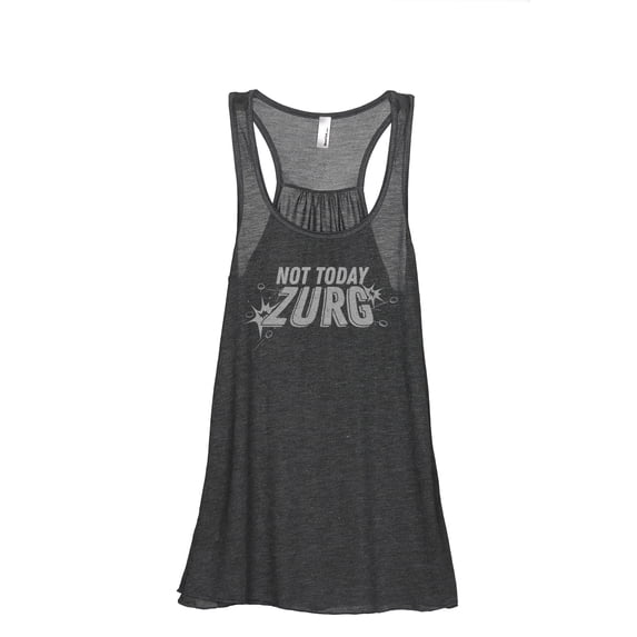 Not Today Zurg Women's Fashion Sleeveless Flowy Racerback Workout Yoga Tank Top Charcoal Grey Large