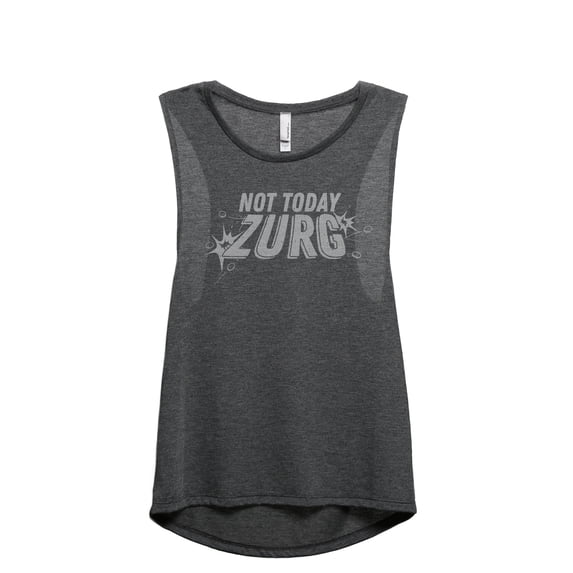Not Today Zurg Women's Fashion Sleeveless Muscle Workout Yoga Tank Top Charcoal Grey Large