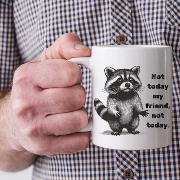 Not Today my Friend, Sarstic Rac Mug, Funny Coffee Cup, Office Humor, Funny Gift , Anticial rac mug, Th Panda, Tea Lover.