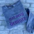 thumbnail image 1 of Not Very Demure Embroidered Crewneck Unisex Sweatshirt Casual Clothing Sweaters Alt Fashion, 1 of 2