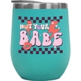 thumbnail image 1 of Not Your Babe, Retro Anti Valentine's Day Gift, Mint 12oz Wine Tumbler, 1 of 1