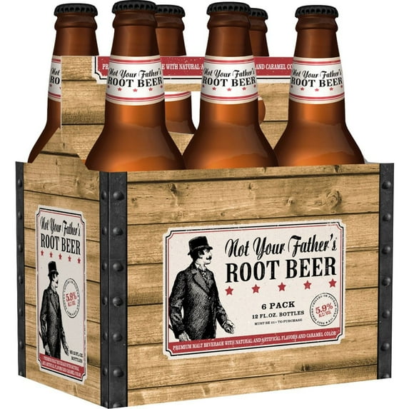 Not Your Father's Hard Root Beer Malt Beverage, 6 Pack, 12 fl oz Bottle, 5.9% ABV