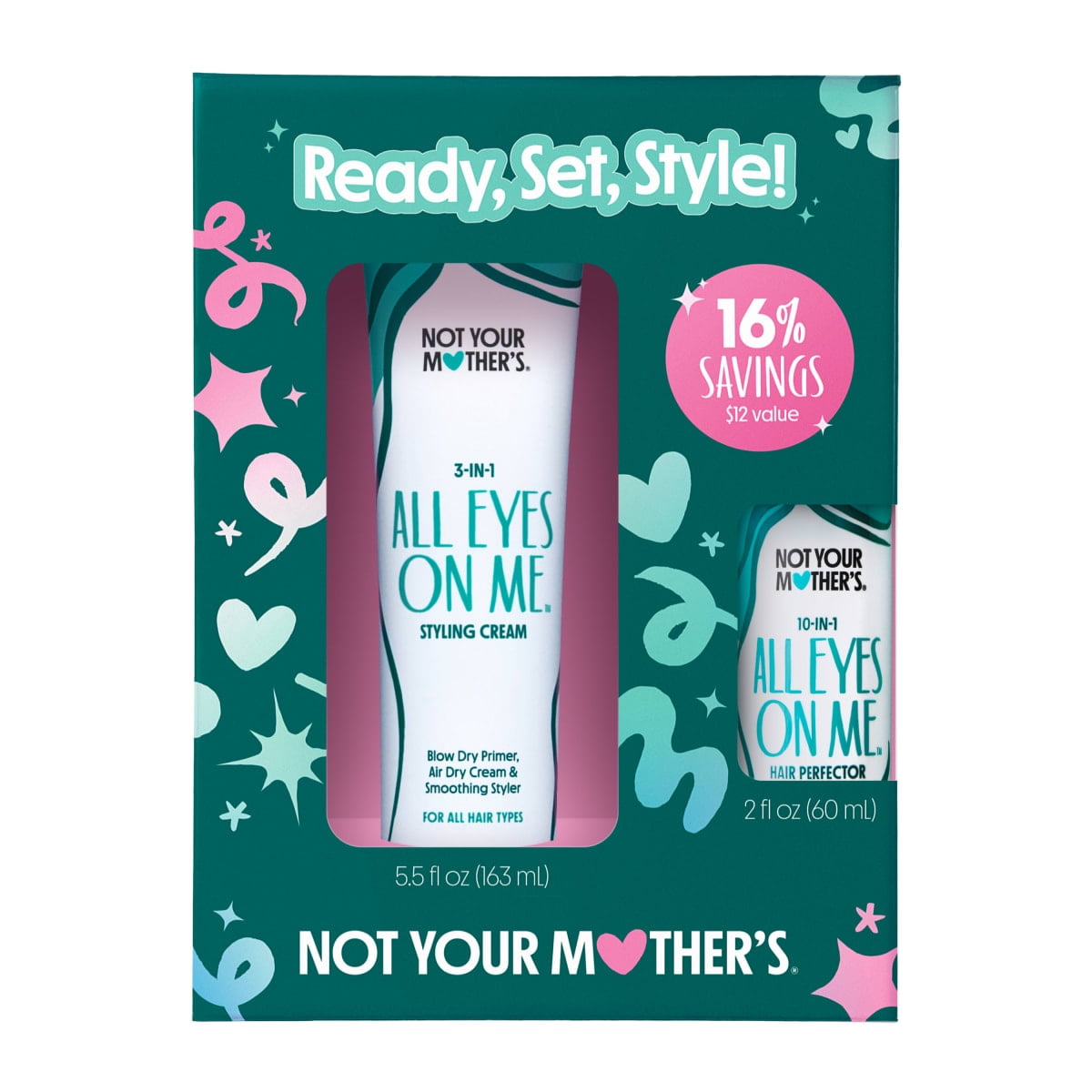 Not Your Mother's Ready, Set, Style! Kit with All Eyes On Me 10-in-1 Hair Perfector & Styling Cream
