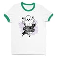 thumbnail image 1 of Not a Ghost Just Dead Inside Ringer Tee Shirt Unisex Medium White/Kelly Green, 1 of 5