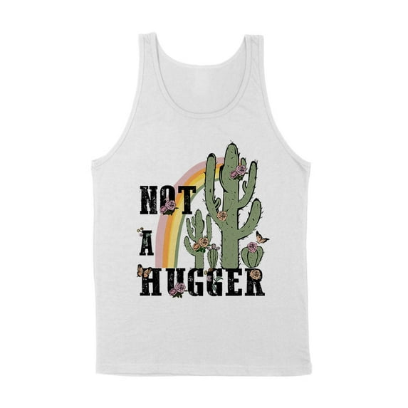 Not a Hugger Tank Top Unisex Large White