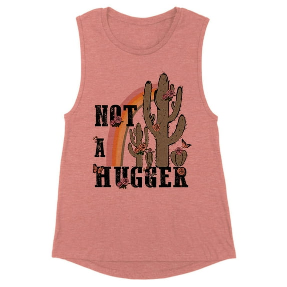 Not a Hugger Women's Muscle Tank X-Large Desert Pink