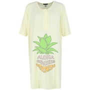 NOT A MORNING PERSON Aloha Beaches Short Sleeve Night Shirt (Women)