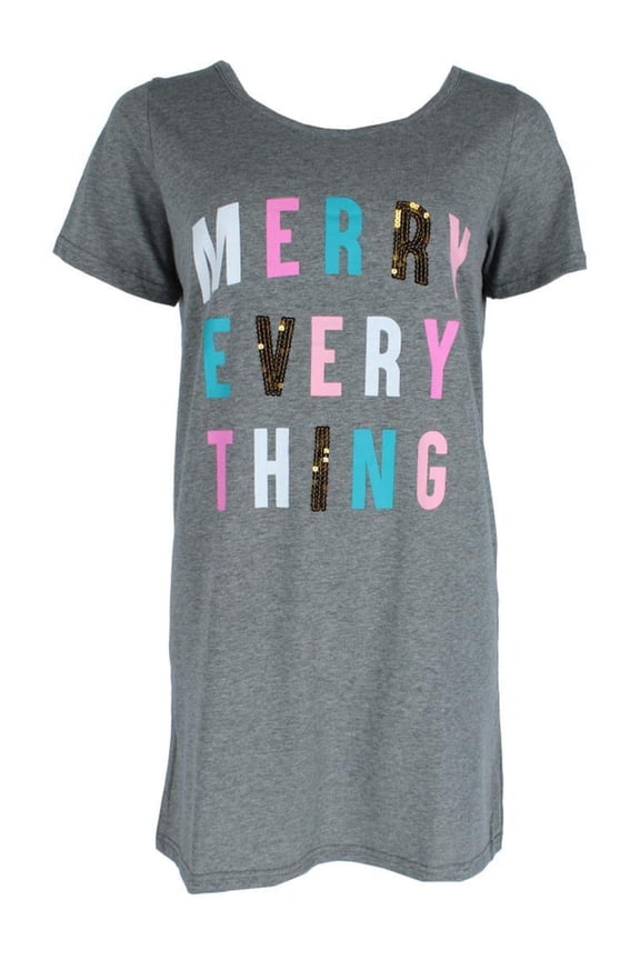 Merry Everything Short Sleeve Night Shirt (Women's Plus)