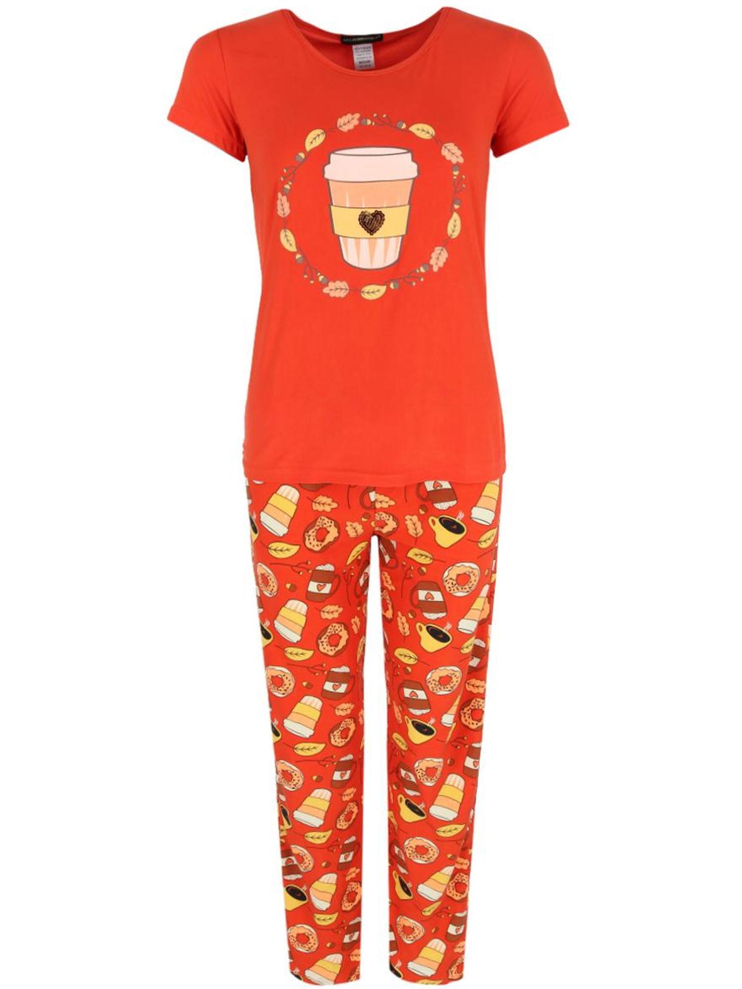 Not a Morning Person Pumpkin Spice Short Sleeve Pajama Set (Women