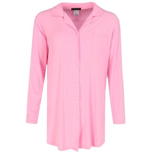 Not a Morning Person  Santa Baby Pink Long Sleeve Night Shirt (Women)