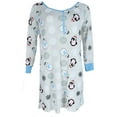 thumbnail image 1 of Not a Morning Person  Snowman Henley Long Sleeve Nightshirt (Women), 1 of 5