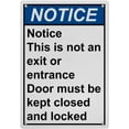 thumbnail image 1 of Not an Exit Entrance Keep Door Closed Sign, Industrial Not An Exit Sign 8"x12" UV Resistant for Indoor Outdoor Workplace, 1 of 7