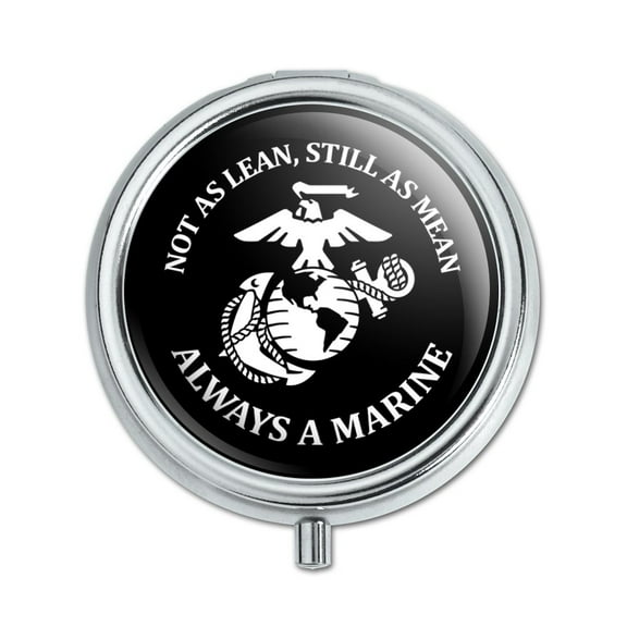 Not as Lean Still as Mean Always a Marine USMC White Black Officially Licensed Pill Case Trinket Gift Box