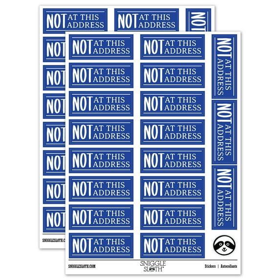 Not at This Address Letter Mail Sticker Set - Dark Blue - Gloss Finish - 2.00" Large