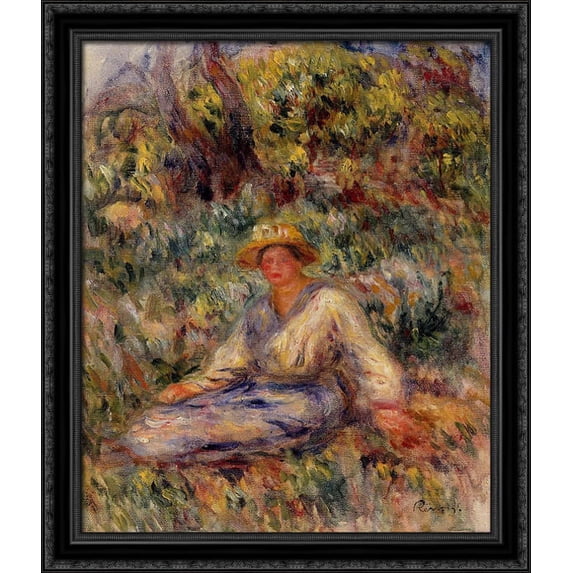 Not detected 28x34 Large Black Ornate Wood Framed Canvas Art by Pierre Auguste Renoir
