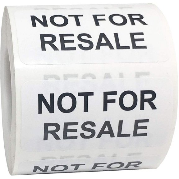 Not for Resale Labels 1 x 2 Inch 500 Total Adhesive Stickers On A Roll