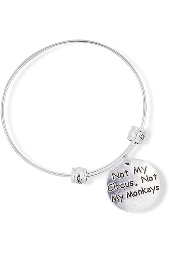 Not my Circus Not My Monkeys Text Sayings Fancy Charm Bangle