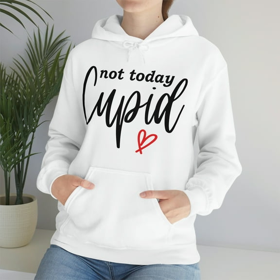 Not today Cupid Valentine's Unisex Heavy Blend™ Hooded Sweatshirt