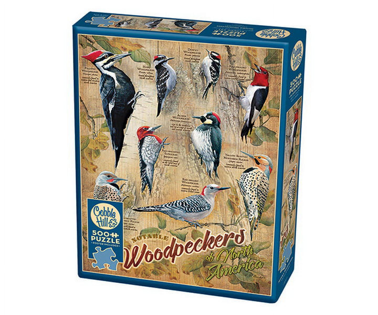 Notable Woodpeckers Jigsaw Puzzle with Poster, 500 Pieces