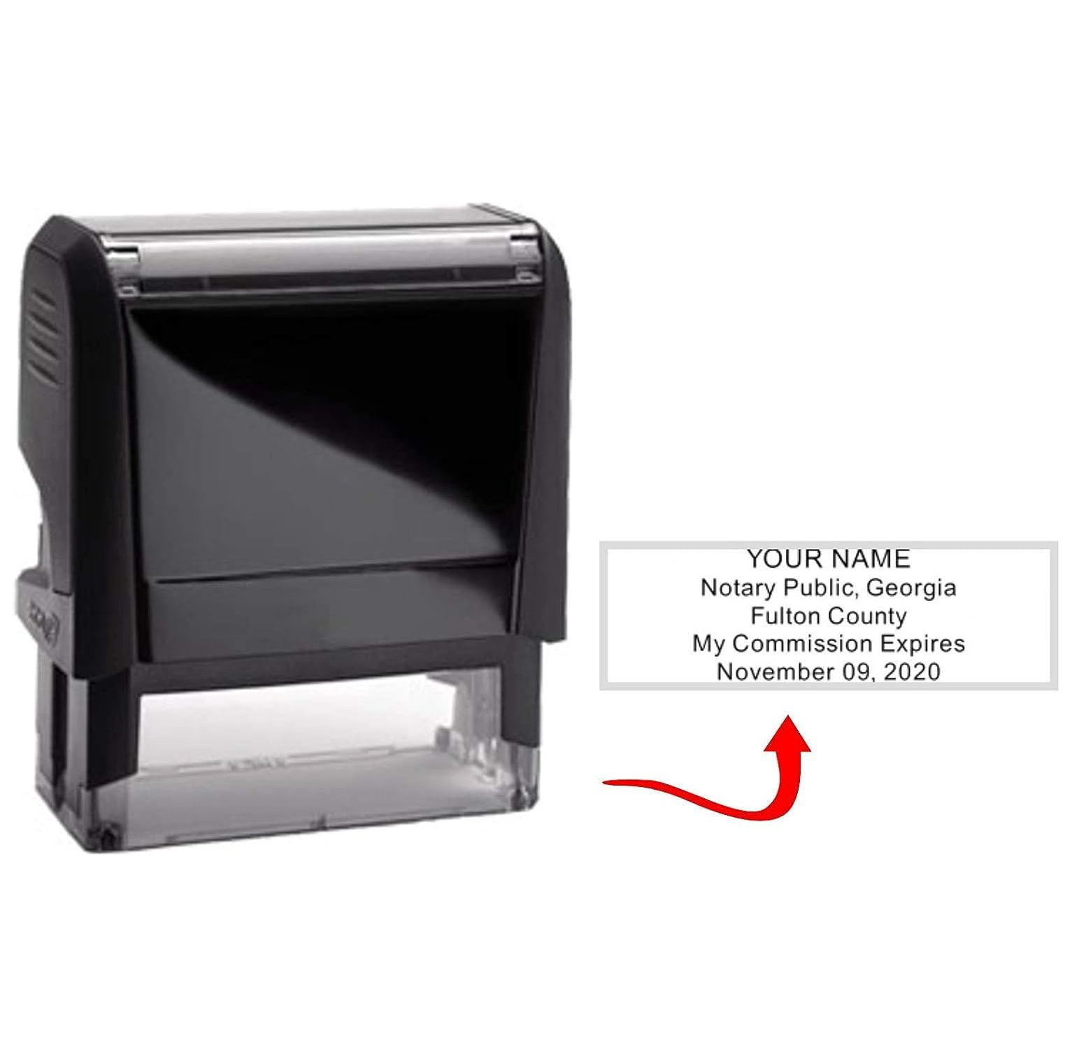 Notary Modern Journal, Self Inking Stamp, Black Pocket Seal Embosser