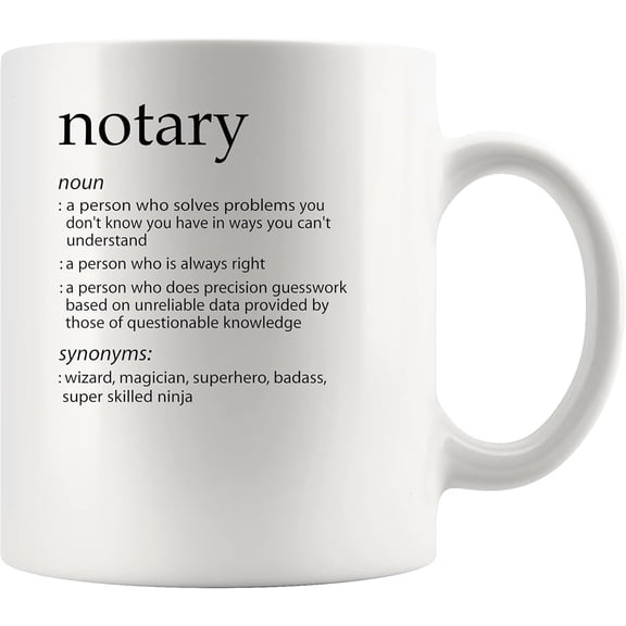 Notary Profession Meaning Funny Gift Mug - Notary Definition Coffee Cup 11oz Cups, White 08961