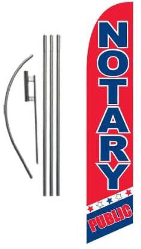 Notary Public Advertising Feather Banner Swooper Flag Sign with Flag Pole Kit and Ground Stake