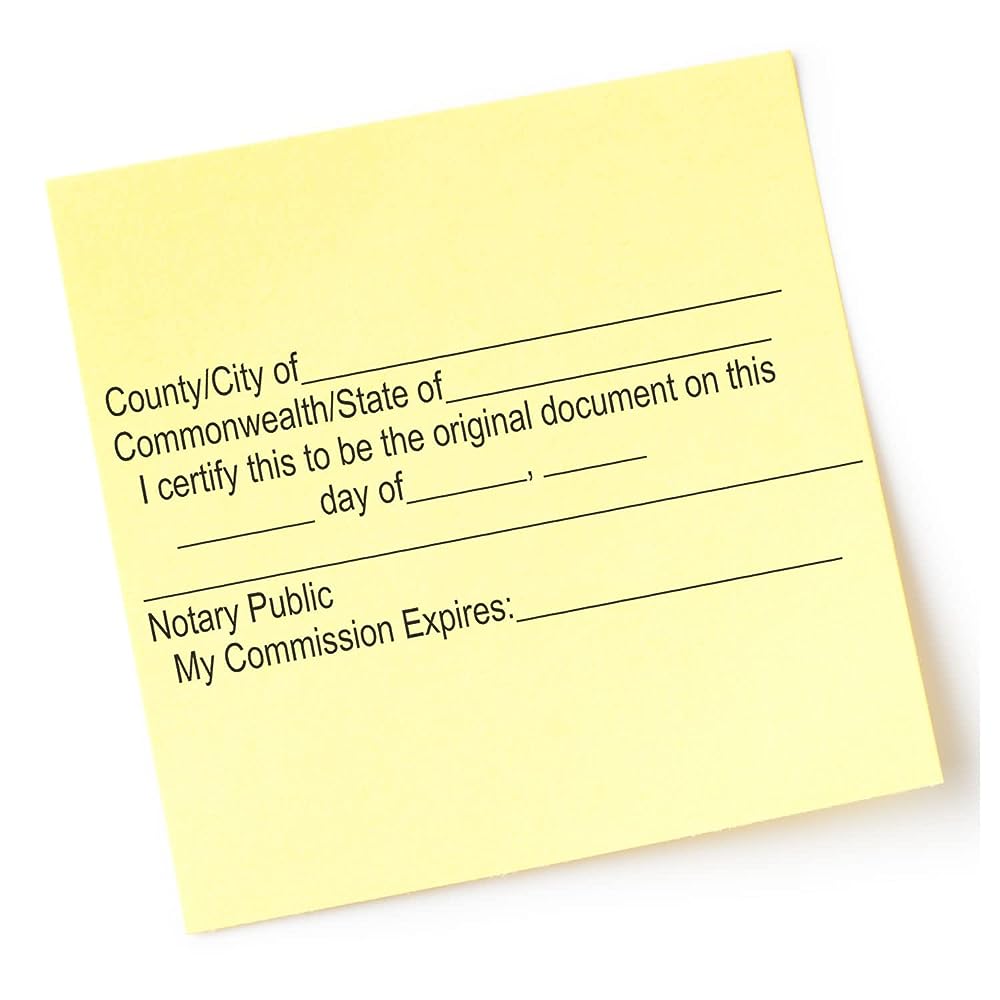 Notary Public Original Document Stamp, Notarial Wording Stamp, Notary