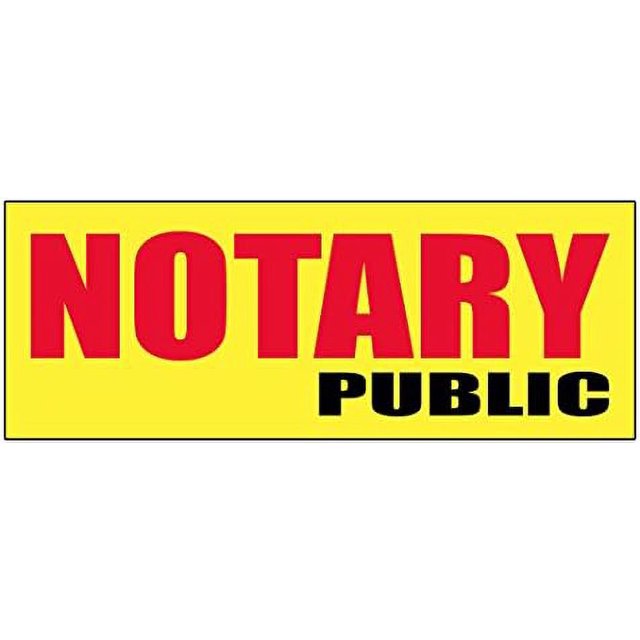 Notary Public Promotion Business Decal Sticker Store Sign 9.5 X 24