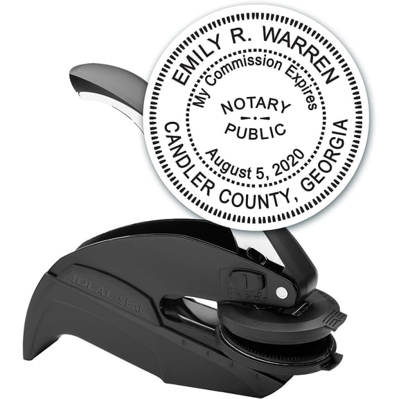 Notary Seal Round Embosser- Includes Gold Burst Seal Labels (50 Count)
