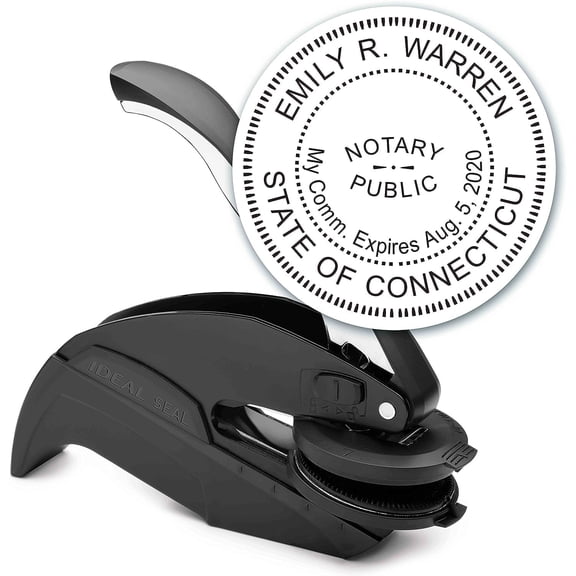 Notary Seal Round Embosser- Includes Gold Burst Seal Labels (50 Count)