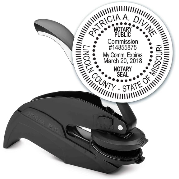 Notary Seal Round Embosser - Includes Gold Burst Seal Labels (50 Count)