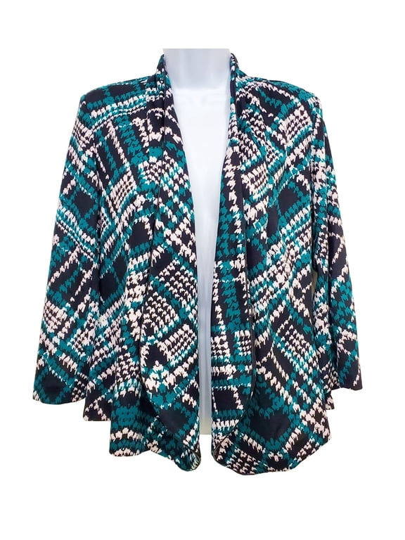 Houndtooth Open Front Blazer, Women's Small