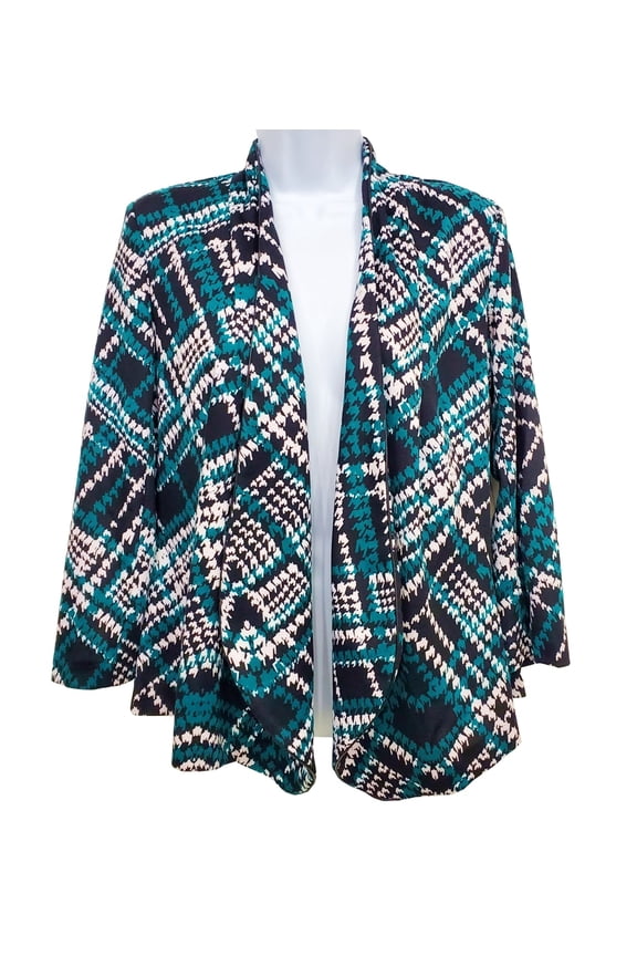 Houndtooth Open Front Blazer, Women's Small