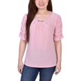 thumbnail image 1 of Notations Womens Petites Knit Embellished Blouse, 1 of 2