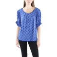 thumbnail image 1 of Notations Womens Petites Knit Printed Blouse, 1 of 2