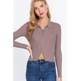 thumbnail image 1 of Notched Collar Zippered Sweater, 1 of 5