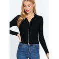 thumbnail image 1 of Notched Collar Zippered Sweater, 1 of 5