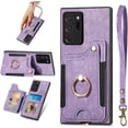 thumbnail image 1 of Note 20 Ultra Case,Card Holder Wallet for Galaxy Note 20 Ultra 5G Case,Ring Holder Stand,RFID-Blocking,Wrist Strap,Camera Protector,Leather Protective  Flip Cover Phone Cases 2023 (Purple), 1 of 14
