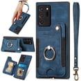thumbnail image 1 of Note 20 Ultra Case,Card Holder Wallet for Galaxy Note 20 Ultra 5G Case,Ring Holder Stand,RFID-Blocking,Wrist Strap,Camera Protector,Leather Protective Magnetic Flip Cover Phone Cases 2023 (Blue), 1 of 14