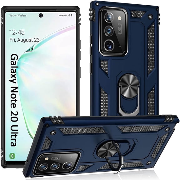 Note 20 Ultra Case Samsung Note 20 Ultra Phone Case Galaxy Note 20 Ultra Case, [ Military Grade ] with Magnetic Car Mount Ring Holder Stand Case for Samsung Galaxy Note 20 Ultra 5G - Blue