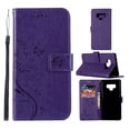 thumbnail image 1 of Note 9 Case, Samsung Galaxy Note 9 Case - Allytech Premium Wallet PU Leather with Fashion Embossed Flower Magnetic Clasp Card Holders Flip Cover with Hand Strap, Purple, 1 of 1