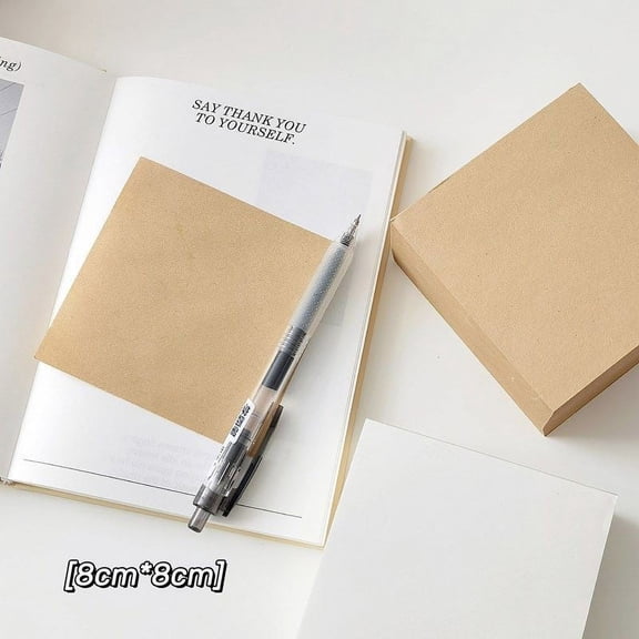 Note Cube 3x3 Inch, Not Sticky, Memo Cube Refill, No Holder, Tear-Off Page,s Blank Scratch Pads, 400-Sheets/Cube, Brown
