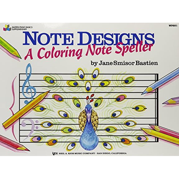 Pre-Owned Note Designs: A Coloring Note Speller (Bastien Piano Basics) Paperback